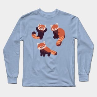 Three cute red pandas Long Sleeve T-Shirt